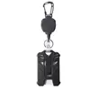 Transfronterizo en stock Negro Montañismo al aire libre Resistente caparazón de tortuga 1.0 Cable de acero hebilla de fácil tracción Tarjetero tarjeta de identificación
