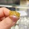 Anillo de Corona Popular de Filigrana de Xiaohongshu para Mujer, Anillo Abierto Elegante Estilo Palacio Retro de Lujo Ligero, Regalo de Año Nuevo