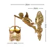 Luminária de parede retrô estilo europeu toda em cobre Lâmpada frontal para espelho de corredor de vila Iluminação decorativa para parede de fundo de sala de estar, sala de jantar, quarto Lâmpadas