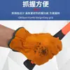Guantes de soldar de piel de vaca completa de dos capas amarillos para conductor resistentes al desgaste ignífugos guantes protectores para soldador
