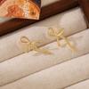 Brincos Ocos de Laço Simples Estilo Chanel Brincos Estilo Ins Brincos Fofos para Todos os Combos Brincos Personalizados de Alta Qualidade