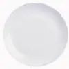 Plato redondo poco profundo de cerámica blanca pura, estilo minimalista moderno, plato de cena, plato de estilo occidental, plato para buffet, plato de cocina para hotel comercial