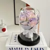 Tapa de Vidrio para Cumpleaños Estrellas Flores Secas Día de San Valentín Flores Eternas Día de la Madre Decoración de Sala de Estar Rosas para Novia Tanabata