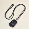 Pingente do Zodíaco de Obsidiana Gélida Natural Corrente de Pingente com Contas de Obsidiana Preta Fosca Ouro Atacado de Cristal