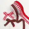 Cinta tejida festiva de Navidad transfronteriza, decoración festiva, cinta para envolver ramos de regalo hechos a mano, Año Nuevo, dos colores