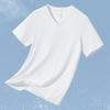 Camiseta de Manga Curta Modal Seda Gelo Masculina Decote V Top Antibacteriano Antiácaro Fresca Secagem Rápida Manga Curta Cor Pura Camiseta Segunda Pele