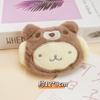 Bolsa de boneca de pelúcia Sanrio de desenho animado, pingente de bolsa, presente, broche Kuromi, acessórios, chinelos DIY, acessórios para meias