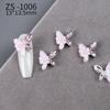 Nueva manicura de mariposa de cristal de hielo hecha a mano con diamantes de imitación, alas de cristal japonesas, diamantes de imitación, decoración de uñas con destellos de ojo de caballo.