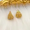 Brincos de argola com cesta de zircônia dourada, requintados, clássicos e elegantes, únicos e estilosos, adequados para socialites, luxuosos e de alta qualidade