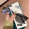 Novos Óculos Myopia com Lentes que Mudam de Cor e Filtro de Luz Azul para Homens e Mulheres, Ultra-Leves, Armação Quadrada Fashion com Grau, Óculos Lisos Meia-Armação Cinza Gelo