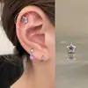 Colección de Pendientes de Hueso del Oído Morado de Ensueño Pendientes de Zirconia Pendientes Planos Espirales de Titanio Médico para el Hélice Pendientes de Hueso del Oído Morados
