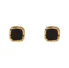Aretes Cuadrados Negros Estilo Ins para Mujer, Simples, Modernos, Aretes de Lujo Accesible, Pequeños, Elegantes y de Alta Gama