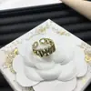 Anillo Ajustable Dior/Dior Best-Seller Transfronterizo Letra Cd para Mujer, Anillo Abierto de Latón Vintage Abeja Lujo Ligero Europeo y Americano