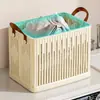Cesta de ropa sucia plegable personalizable para uso doméstico, gran capacidad, elegante cesta de almacenamiento para baño, cesta de ropa sucia extraíble