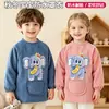 Roupas de exterior infantis para outono e inverno, babador de bebê unissex, babador de manga longa para comer, roupa protetora reversível, babador para refeição