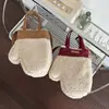 Luvas de Pelúcia Estilo Coreano, Bolsa Transversal Dupla Face, Bolsa de Mão para Ano Novo de Inverno, Natal, Pai e Filho