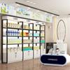 Estante de supermercado, vitrina, expositor de cosméticos, estante de almacenamiento multicapa para artículos de cantina, contenedor combinado