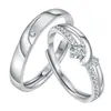 Anillos de Pareja para Larga Distancia para Hombres y Mujeres, Anillos Sencillos y de Alta Gama con Circonia Incrustada de Diamantes, Anillos Abiertos de Moda y Personalizados