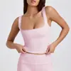 Top sin mangas con escote ribeteado de encaje para mujer, Ropa exterior sexy para correr, fitness, Pilates de secado rápido