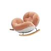 Sillón mecedor perezoso para uso doméstico, sillón mecedor de ocio para balcón, sillón sofá individual suave con cojín para sala de estar y dormitorio, sillón reclinable con reposapiés