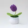 Planta artificial de tulipán pequeño tejida a crochet con hilo, hecha a mano, transfronteriza, para escritorio, coche u oficina, disponible en pequeñas cantidades