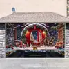 Nueva Decoración de Cubierta para Puerta de Garaje Navideña Transfronteriza Banner de Bosque Invernal Ártico Fondo para Fotografía de Fiesta Navideña Familiar