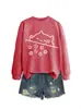 Amazon eBay Tienda Independiente Linda y Divertida Casual Sudadera de Gato Dados Redonda Cuello Largo para Comercio Exterior Transfronterizo