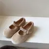 Sapatos de casamento Mary Jane estilo Chanel pequeno, sapatos de veludo infantis, sapatos de uma cor para meninas, sapatos de bebê de bico raso, sapatos de vovó, sapatos Hanfu