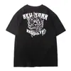 Ropa de Verano Nueva para Hombre Tallas Grandes Marca de Moda Algodón Puro Pesado Holgada Oversize Camiseta de Manga Corta Pulóver