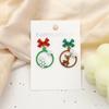 Serie Navideña Adornos Festivos DIY Accesorios Hechos a Mano Cuerda de Mano de Papá Noel Colgante Copo de Nieve Caja de Regalo Aretes