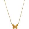 Collar de Acero de Titanio de Mariposa Romántica de Venta Caliente Japonés y Coreano Accesorios para Mujeres Verano Lujo Accesible Nicho Oro de 18K Cadena Clavicular Inmarcesible