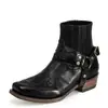 Botas Martin de inverno desgastadas para homens, botins de salto baixo, botins curtos bordados vintage, botas de montaria versáteis casuais de tamanho grande, comércio exterior