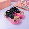 Zapatos de Verano de Tela de Coco de Dibujos Animados para Niñas con Agujeros Puntera Redonda Francesa Boca Baja Bonitos Calzado Exterior Suela Suave Zapatos para Pisar