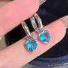 Pendientes Individuales de Corazón Estilo Europeo para Mujer Moda Retro Exquisitos Brillantes Ligeros de Lujo Aros para Oreja Aretes Pendientes Joyería para Oreja de Diamante Rosa