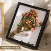 Porta-Retrato de Flor Seca Oca DIY Pintura de Luz com Concha Espécime Tridimensional Feito à Mão Flor de Rosa Argila Espessa Inseto Display de Mesa