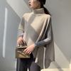 Chaleco de calle Jiuzhi con abertura irregular Ropa de abrigo de otoño Jersey retro corto de cuello alto Ropa de mujer B5072