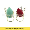 Conejo Dorado Metálico Portapuff de Polvo Metálico Estante de Almacenamiento para Huevos de Maquillaje Portapuff Forma de Calabaza Gota de Agua