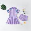 Traje de Baño para Niñas de Una Pieza Traje de Baño para Niñas 2025 Traje de Baño Conservador Lindo con Falda para Niños Medianos y Grandes Listo para la Venta