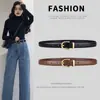 Cinturón Casual de Aleación con Hebilla de Pin para Mujer, Fino Cuero PU, Elegante, Combinable con Todo, de Gama Alta, Versátil, Sencillo para Pantalones