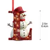 Boneco de neve de Natal transfronteiriço, novos ornamentos de decoração de Natal planos de acrílico com 26 letras 2D, decorações para pendurar no carro