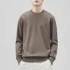 (Lã de Carneiro) Suéter de Tricô com Gola Redonda em Lyocell Tencel Autoaquecível para Homens no Outono e Inverno Camada Base Engrossada