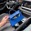 Bolsa Kelly Colorida Mais Vendida no Aliexpress, Bolsa de Mão Feminina Moda Europeia e Americana, Bolsa de Ombro Único Transversal de Alto Padrão para Mulheres