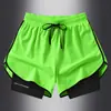Pantalones Deportivos de Baloncesto Americano de Cinco Puntos con Forro para Hombres y Mujeres de Secado Rápido Casual para Correr Entrenamiento Falsos de Dos Piezas Shorts Deportivos de Verano