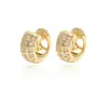 Pendientes de Aro Cuadrado Populares Europeos y Americanos Hip-Hop Circonita Micro-pavimentada Tendencia Bling Pendientes Completamente de Diamante para Hombres y Mujeres