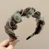 Faixa de cabelo de rede estilo coreano com copa alta para mulheres, elegante e moderna, adequada para usar na rua ou para lavar o rosto, com presilha de dentes