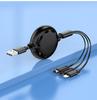 Cable de datos Macaron de uno a tres telescópico portátil carga rápida tres en uno línea de carga universal para teléfono móvil LOGO personalizado