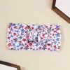 Accesorios para el cabello de bebé de nuevo estilo transfronterizos, Diadema ancha de lazo suave y elástica, Gorro estampado para protección de la fontanela del bebé