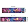 Banner de Cumpleaños Nuevo Transfronterizo Negro Dorado Decoración Exterior Tela Colgante Decoración de Fiesta de Cumpleaños Fondo de Tela Banner
