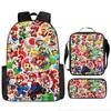Mochila de Liberación Rápida Transfronteriza de Dibujos Animados de Mario para Estudiantes de Primaria y Secundaria Bolsa Escolar de Tres Piezas Mochila Bolso de Hombro Estuche para Lápices Venta al por Mayor