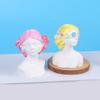 Boneca de Gesso de Menina com Venda de Flor de Rosa Molde de Silicone Vela de Aromaterapia DIY Molde de Resina Molde de Modelo para Redução de Peso